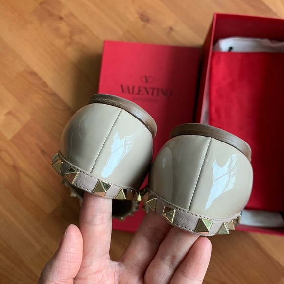 Valentino rockstud patent ballet flats Nude 37.5 - Picture 7 of 8